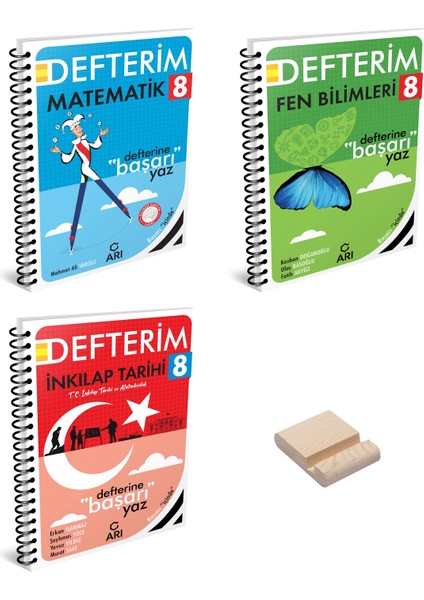Lgs 8. Sınıf Defterim Matematik Fen Bilimleri ve Inkılap 3lü Set + Telefon Standı