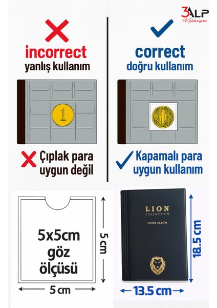 Lion 72 Gözlü Kapamalı Madeni Para Albümü Mavi fırsatları