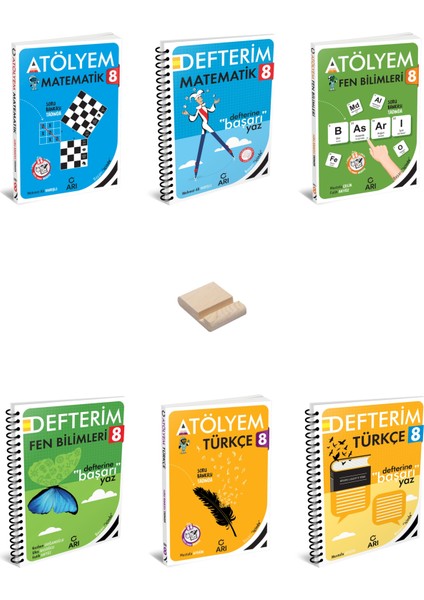 Lgs 8. Sınıf Matematik Fen ve Türkçe Atölyem - Defterim 6lı Set + Telefon Standı