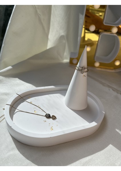 Beyaz Beton Dekor Takı Düzenleyici, Şık ve Pratik Organize Çözümü modelleri