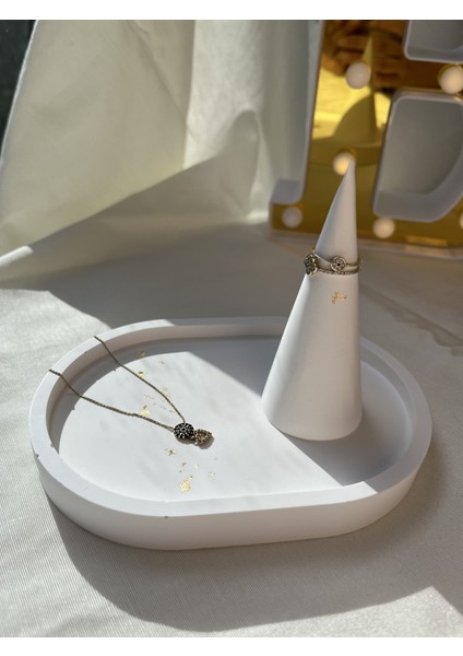 Beyaz Beton Dekor Takı Düzenleyici, Şık ve Pratik Organize Çözümü indirimleri