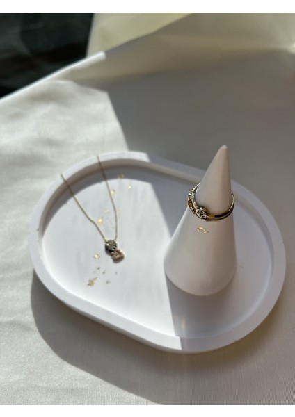 Beyaz Beton Dekor Takı Düzenleyici, Şık ve Pratik Organize Çözümü