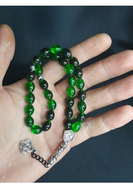 Mryart Yeşil Siyah Toz Kehribar Tesbih 33'lük fiyatları