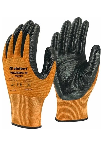 Zebra Eldiven Turuncu-Siyah No:10