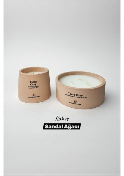 Kokulu Dekoratif Beton Mum, 2'li Set