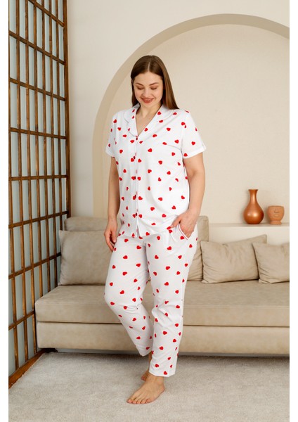%100 Pamuk Düğmeli Kadın Pijama Takımı indirimleri