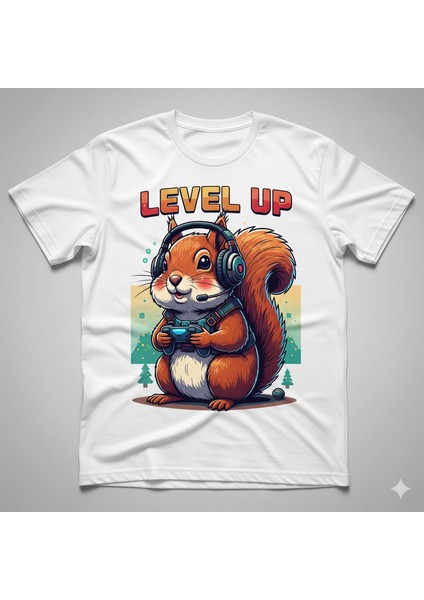 Gamer Sincap Baskılı Unisex Bisiklet Yaka Pamuk Oversize T-Shirt