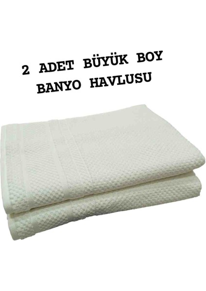 2 Adet Büyük Boy Banyo Havlusu 90X150 cm Devon