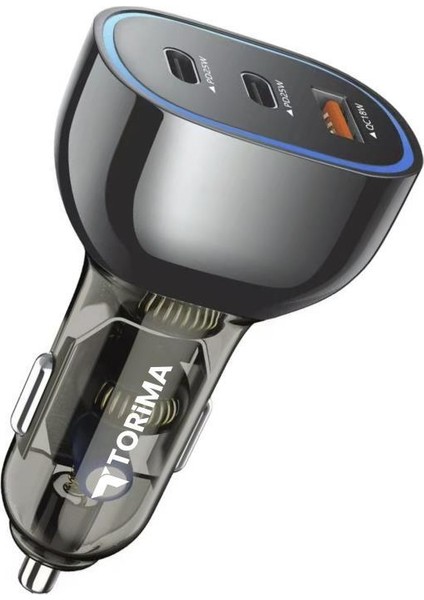 Torıma C11 Siyah 68W Çok Portlu Hızlı Şarj Destekli Araç Şarj Aleti USB ve Type-C Girişli fırsatları