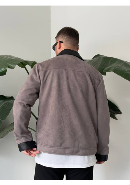 Erkek Gri Mevsimlik Süet Ceket modelleri