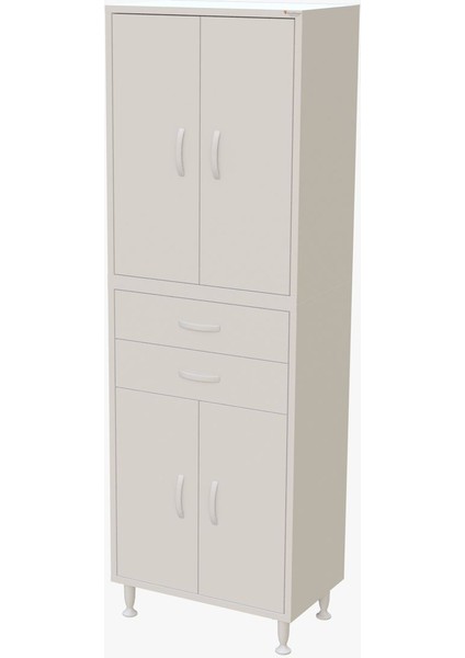 TRENDLİNE NEWYORK 54 x 183,5 x 32,5 cm 4 Kapaklı İki Çekmeceli 5 Bölmeli Çok Amaçlı Dolap