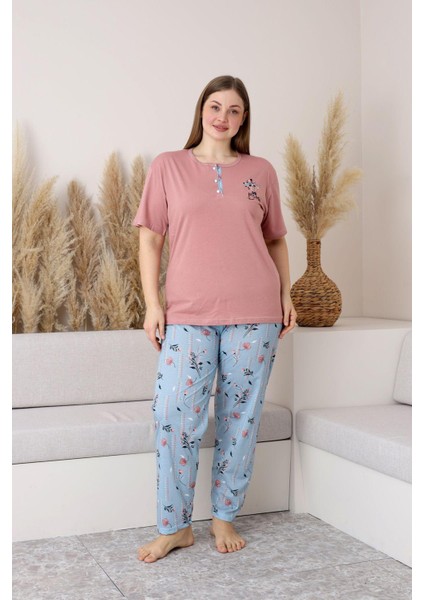 %100 Pamuk Büyük Beden Kısa Kol Kadın Pijama Takımı fiyatları