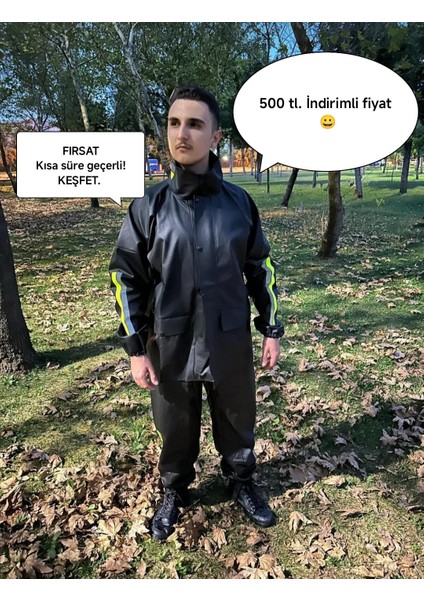 Reflektörlü Motorcu Yağmurluk Kalın Motosiklet Yağmurluk Motosiklet Aksesuarları Motor için Cepli