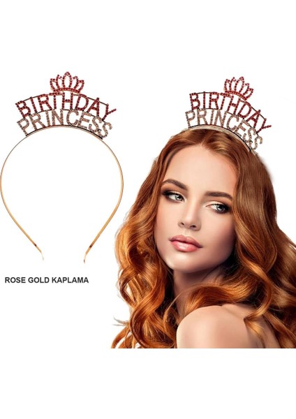 Nessiworld Birthday Princess Kristal Taç – Rose Gold Kaplama