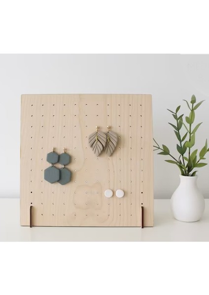 Şık Küpe Organizer ve Takı Standı, Bej Renkli Düzenleyici Aksesuar