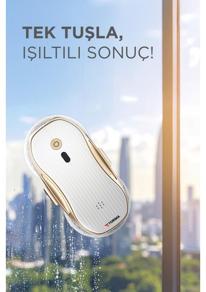 S10 Su Püskürtmeli Uzaktan Kumandalı 3000PA Cam Pencere Temizleme Robotu Gold-Beyaz fiyatları