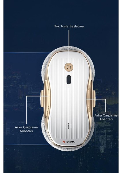 S10 Su Püskürtmeli Uzaktan Kumandalı 3000PA Cam Pencere Temizleme Robotu Gold-Beyaz modelleri