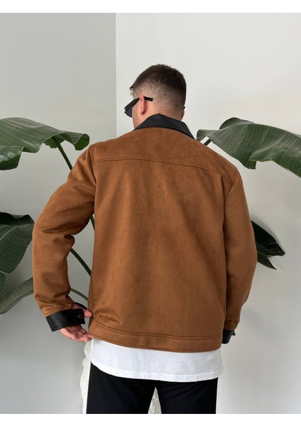 Erkek Taba Mevsimlik Süet Ceket modelleri