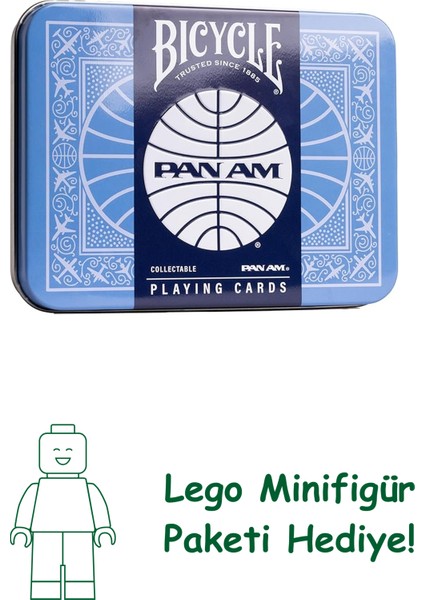 Bicycle® Pan Am Airlines Oyun Kartları, Teneke Seyahat Kutusunda 2 Deste – Klasik Pan Am Tasarımı