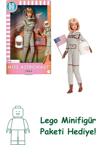 Barbie Gümüş Rengi Uzay Kıyafeti, Uzay Botu ve Astronot Kaskı Aksesuarıyla Koleksiyona Uygun Miss Astronaut Bebek, 1965 Tarihli Klasik Bebeğin Yeni Tasarımı, JBJ48