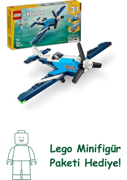 Creator 3’ü 1 Arada Uçak: Yarış Uçağı 31160-7 Yaş ve Üzeri Çocuklar Için Jet Veya Helikoptere Dönüşebilen Oyuncak Yapım Seti, Doğum Günü Hediyesi (178 Parça)