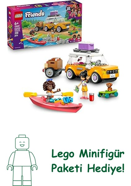 Friends Arkadaşlık Seyahat Arabası 42659-6 Yaş ve Üzeri Kız ve Erkek Çocuklar Için 2 Mini Bebek ve 1 Köpek Figürü ile Aksesuarlar Içeren Yaratıcı Oyuncak Yapım Seti, Hediye Fikri (220 Parça)