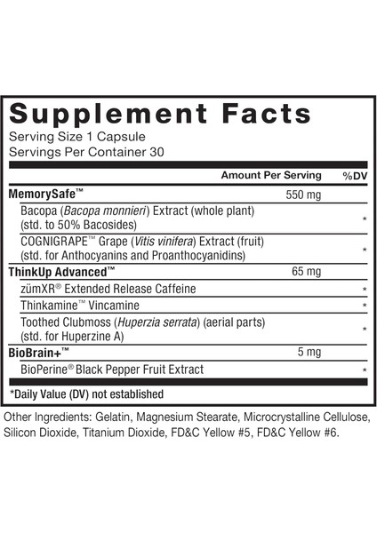 Forebrain Nootropic Brain Memory Cognitive Bacopa And Huperzine A 30 Caps fırsatları