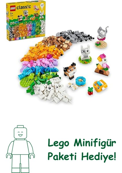 Classic Yaratıcı Evcil Hayvanlar 11034 – 5 Yaş ve Üzeri Için Hayvan Figürleri Içeren Yaratıcı Oyuncak Yapım Seti, Doğum Günü Hediyesi Fikri (450 Parça)