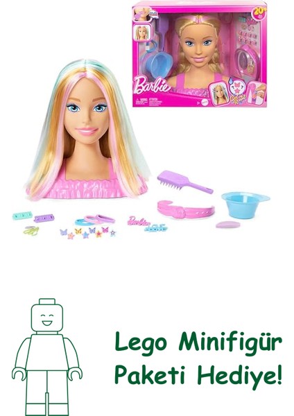 Barbie Saç Tasarımı Büstü Barbie Saç Tasarımı Büstü, Sarı Saç ve 20'den Fazla Saç Şekillendirme Aksesuarı JFG81