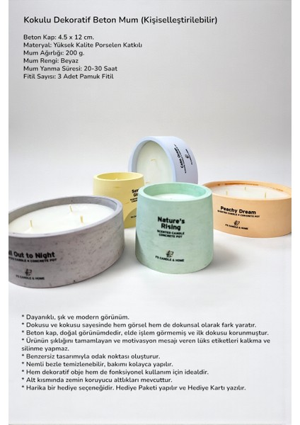Kokulu Dekoratif Beton Mum, Yuvarlak modelleri