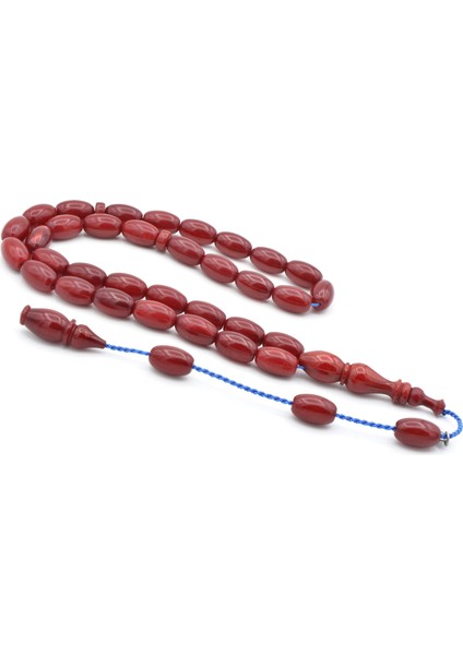 Cüneyd Hasan Imzalı Sistemli Arpa Kesim Çubuk Malzeme Sıkma Kehribar Tesbih 059