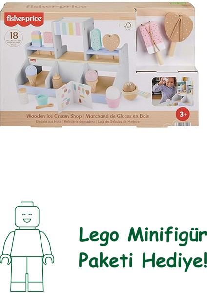 Fisher-Price Ahşap Dondurma Dükkanı Okul Öncesi Çağdaki Çocuklar Için 18 Ahşap Parçadan Oluşan Fisher-Price Ahşap Dondurma Dükkanı Seti HXV21