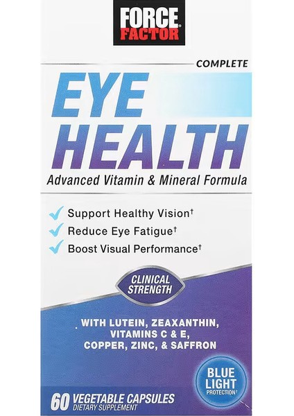 Eye Health Lutein Zeaxanthin Saffron Copper 60 Vegetable Caps