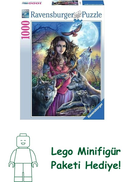 Ravensburger 196647 Kurtlarla Kadın Yetişkin Puzzle, 1000 Parça