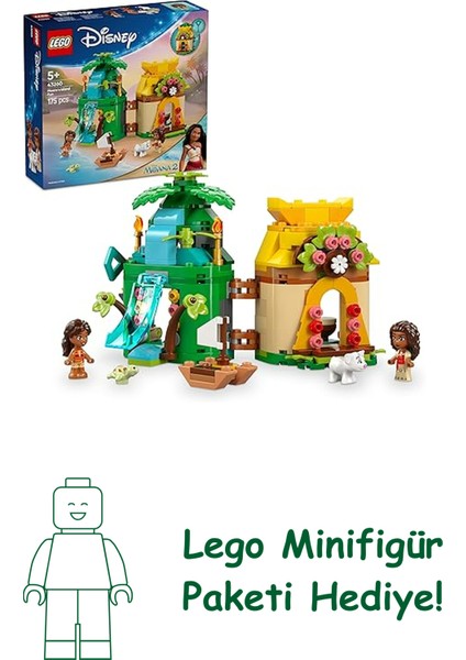 ǀ Disney Princess Moana’nın Ada Eğlencesi 43260, 5 Yaş ve Üzeri Kız ve Erkek Çocukları Için Yaratıcı Oyuncak Yapım Seti, 2 Mini Bebek Figürü ve Ev (175 Parça)