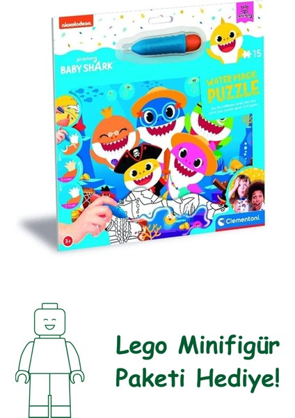 Clementoni - 22241-15 Parça Water Magic Frame Puzzle - Baby Shark