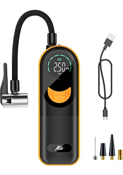 Ally ST-5520 Dijital Basınç Göstergeli Oto Lastik Şişirme Pompası Hava Kompres - ETC3307-9252