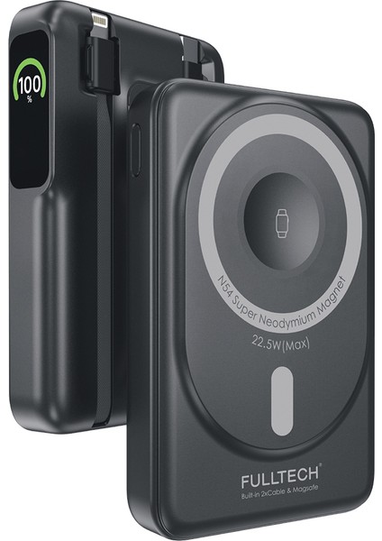 FP22 10.000MAH 15W Magsafe Standlı Wireless Powerbank | Hızlı Şarj, Çift Çıkış, Dahili Kablo fiyatları