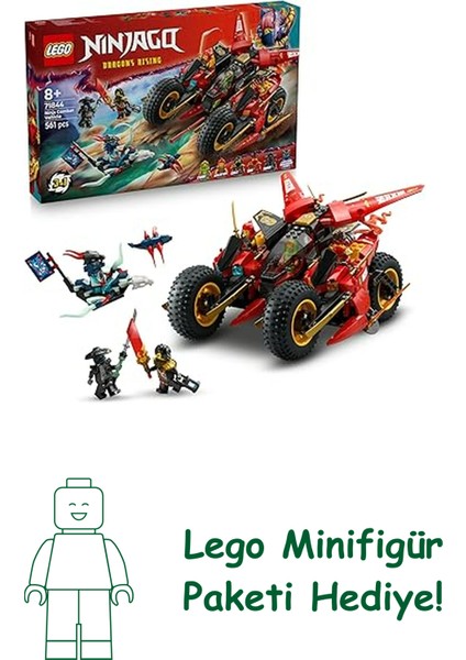 Nınjago Ninja Savaş Aracı 71844-8 Yaş ve Üzeri Çocuklar Için 2 Ninja Motosikleti, 1 Jet ve 6 Minifigür Içeren 3’ü 1 Arada Oyuncak Yapım Seti, Doğum Günü Hediyesi (561 Parça)