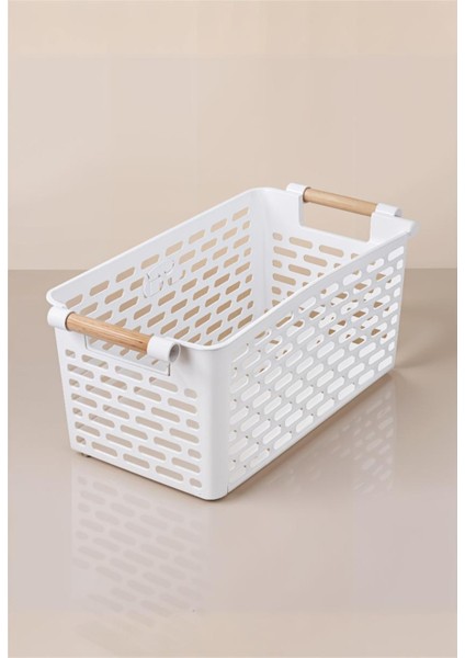 Şık Çok Amaçlı Plastik Organizer, 5lt, 27X15X12CM, Beyaz ve Turuncu