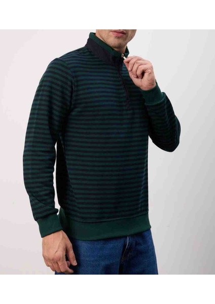 Fermuar Yaka Nefti Regular Fit Çizgili fırsatları