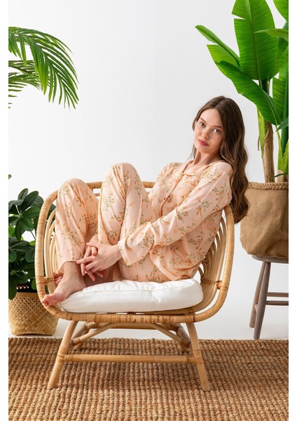Uzun Kol Gömlek Yaka Pinterest Pijama Takımı - Mevsimlik Geniş Beden Aralığı modelleri