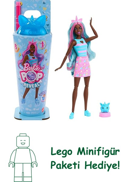 Barbie Pop Reveal™ Bebek Barbie Pop Reveal Shakes Serisi Bebek ve Aksesuar Seti, Kokulu ve Şirin Tek Boynuzlu At Temalı Bebek JCN86