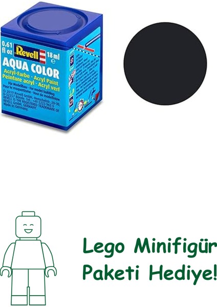 Revell - Su Bazlı Maket Boyası Siyah Mat 18 ml (36108)