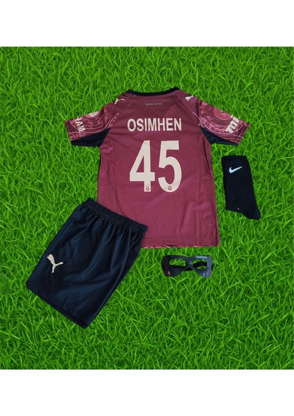 2026 Sezonu Galatasarây V.osimhen Alternatif Bordo Çocuk Forması Full Setli