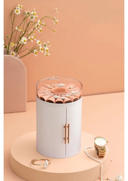 Büyük Kapasiteli 4 Çekmeceli Takı Saklama Kutusu Beyaz modelleri