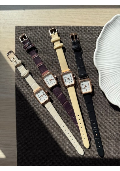 Retro Minimal Deri Kordon Vintage Kadın Kol Saati fırsatları