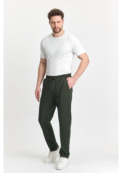 Erkek Beli Lastikli Esnek Bol Paça Haki Pantolon indirimleri
