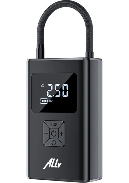 Ally ST-5522 Şarjlı Lastik Şişirme Hava Kompresör Pompası 12V LED Işıklı-( - ETC2008-1928