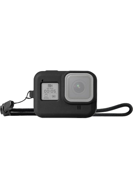 Puluz PU428B Gopro Hero8 Için Silikon Koruma Kılıfı+Wrist STRAP-(5775) - ETC6426-4719